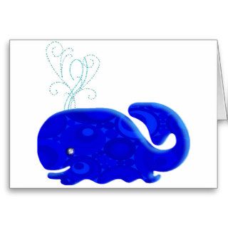 Spouting Blue Whale Greeting Cards