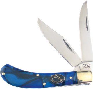 Frost Cutlery & Knives BA528KW Key West Blue Series   Saddlehorn Pocket Knife with Key West Blue Celluloid Handles : Folding Camping Knives : Sports & Outdoors