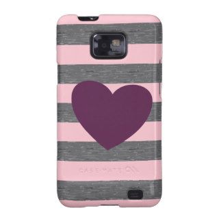 Purple Heart Over Stripes Samsung Galaxy S2 Case