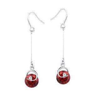 Made with Swarovski Elements Crystal for Women Brand Jewelry Earrings for Female Women Drop Earrings (RED): Jewelry