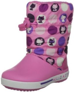 Crocs   Kids Girls CrocbandII.5 HelloKitty CCBoot Shoes, Size: 3 M US Little Kid, Color: Pink Lemonade/Purple: Shoes