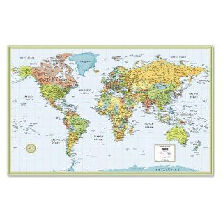 M Series Full Color Laminated World Wall Map, 50 x 32, Sold as 1 Each: Everything Else