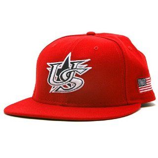 USA 2009 World Baseball Classic Road Authentic Fitted Cap   Red 7 5/8 : Sports Fan Baseball Caps : Sports & Outdoors