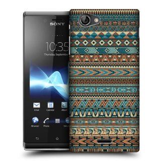 Head Case Designs Blue Amerindian Pattern Back Case Cover for Sony Xperia J ST26i: Cell Phones & Accessories