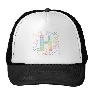 Rainbow Pixel Typeface – Letter H Mesh Hat