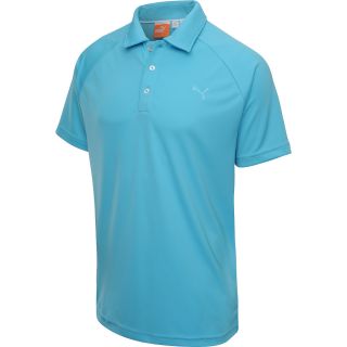PUMA Mens Tech Raglan Short Sleeve Golf Polo   Size: Small, Blue Atoll