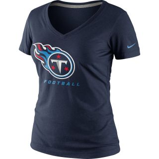 NIKE Womens Tennessee Titans Legend Logo V Neck T Shirt   Size Small, College