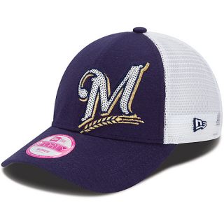 NEW ERA Womens Milwaukee Brewers Sequin Shimmer 9FORTY Adjustable Cap   Size: