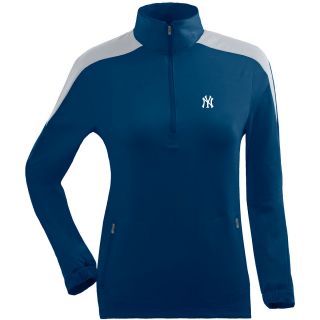 Antigua Womens New York Yankees Succeed Front Fleece Half Zip Pullover   Size: