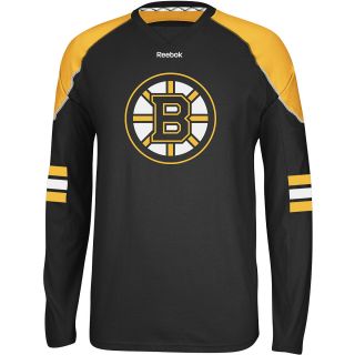 REEBOK Mens Boston Bruins Team Color Jersey Replica Long Sleeve T Shirt   Size: