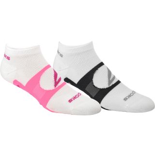 BROOKS Training Day Low Quarter Socks   2 Pack   Size: Medium, White/bright