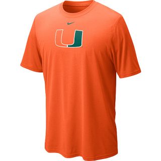 NIKE Mens Miami Hurricanes Dri FIT Logo Legend Short Sleeve T Shirt   Size: