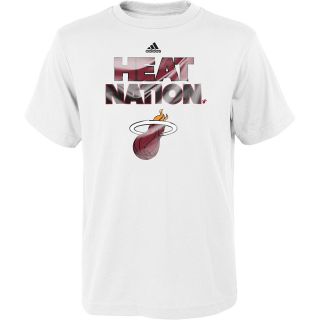 adidas Youth Miami Heat NBA Nation Short Sleeve T Shirt   Size: Large, White