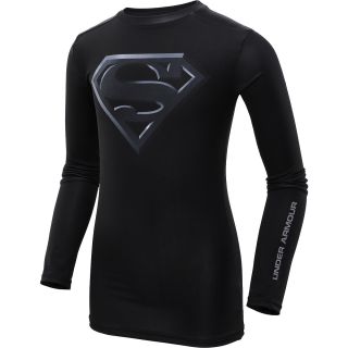 UNDER ARMOUR Boys Alter Ego Superman Long Sleeve Shirt   Size: Xl, Black