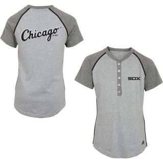adidas Youth Chicago White Sox Base Hit Henley Short Sleeve T Shirt   Size: Xl