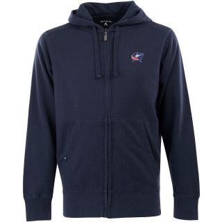 Antigua Mens Columbus Blue Jackets Fleece Full Zip Hooded Sweatshirt   Size: