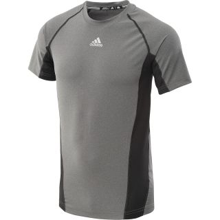 adidas Mens TechFit Fitted Short Sleeve Top   Size: 2xl, Grey/shale