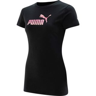 PUMA Womens Large Logo Short Sleeve T Shirt   Size: Xl, Black