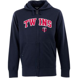 Antigua Mens Minnesota Twins Full Zip Hooded Applique Sweatshirt   Size: