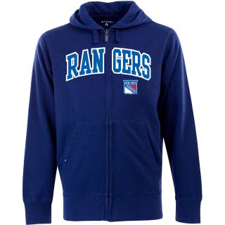 Antigua Mens New York Rangers Full Zip Hooded Applique Sweatshirt   Size: