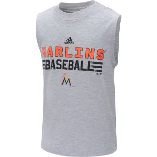 adidas Youth Miami Marlins Muscle T Shirt   Size: 7, Heather Grey
