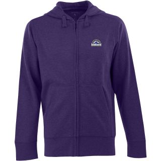 Antigua Mens Colorado Rockies Fleece Full Zip Hooded Sweatshirt   Size:
