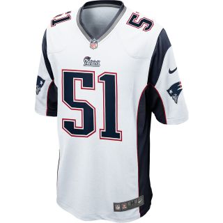 NIKE Mens New England Patriots Jerod Mayo Game White Jersey   Size Medium,