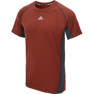 adidas Mens TechFit Fitted Short Sleeve Top   Size: Small, Hi Res Red