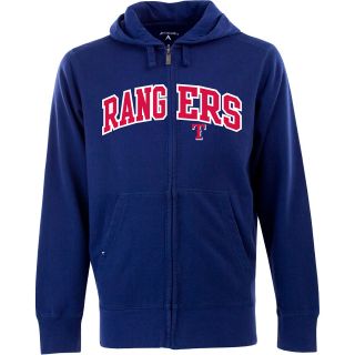 Antigua Mens Texas Rangers Full Zip Hooded Applique Sweatshirt   Size: Large,
