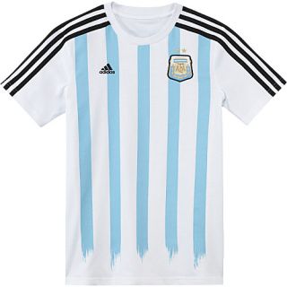 adidas Kids Argentina Messi Short Sleeve T Shirt   Size: Largereg, White