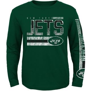 NFL Team Apparel Youth New York Jets Rewind Forward Long Sleeve T Shirt   Size: