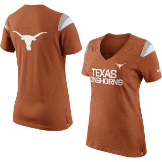 NIKE Womens Texas Longhorns V Neck Fan Top   Size Medium, Orange