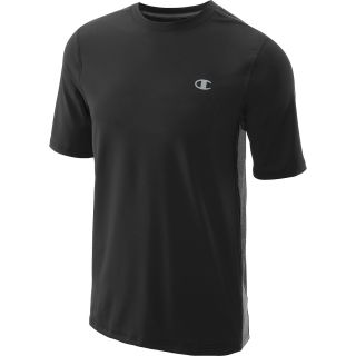 CHAMPION Mens Double Dry Fitted Short Sleeve T Shirt   Size: Xl, Black/grey