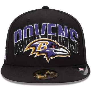 NEW ERA Mens Baltimore Ravens Draft 59FIFTY Fitted Cap   Size: 7.25, Black