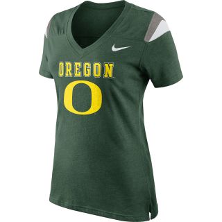 NIKE Womens Oregon Ducks Fitted V Neck Fan Top   Size: Large, Forest