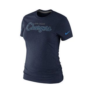 NIKE Womens San Diego Chargers Script Tri Blend T Shirt   Size Large, College