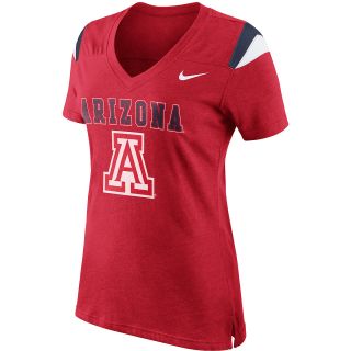 NIKE Womens Arizona Wildcats Fitted V Neck Fan Top   Size: Large, Red