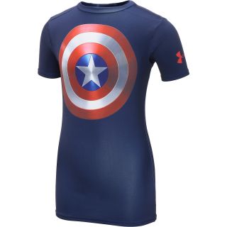 UNDER ARMOUR Boys Alter Ego Captain America Fitted Baselayer Top   Size: Small,