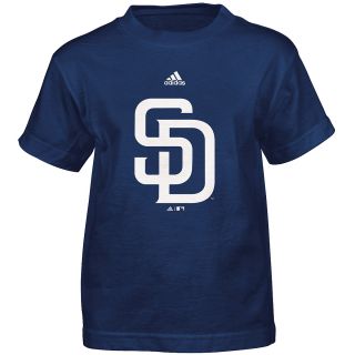 adidas Youth San Diego Padres Team Logo Short Sleeve T Shirt   Size: 7, Navy