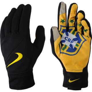 NIKE Brasil Stadium Gloves   Size: Medium, Black/yellow