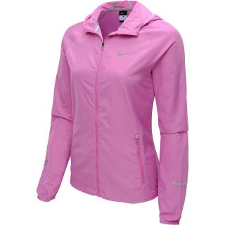 NIKE Womens Distance Full Zip Running Jacket   Size: Xl, Red Violet/silver