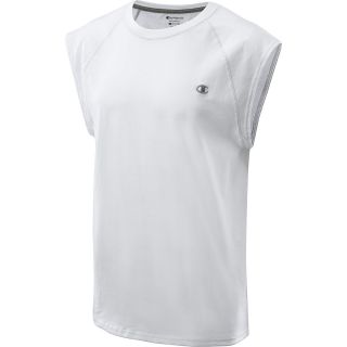 CHAMPION Mens Jersey Cap Sleeve T Shirt   Size: Xl, White