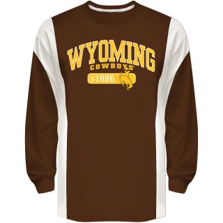 T SHIRT INTERNATIONAL Mens Wyoming Cowboys Rocket Long Sleeve T Shirt   Size