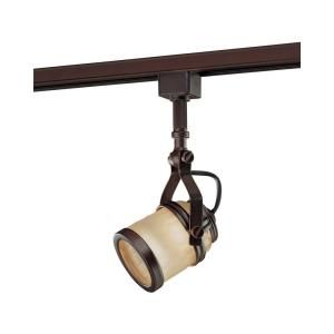 Hampton Bay Linear Track Head Oil Rubbed Bronze with Chiseled Glass Shade EC0108OBR