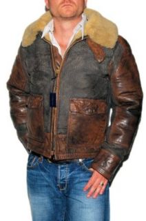 Polo Ralph Lauren Mens Leather Shearling Fur Jacket Coat Brown Small at  Mens Clothing store