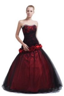 Honeystore Women's Ball Gown Embroidery Floor Length Quinceanera Dresses at  Womens Clothing store: Black And Red Dress