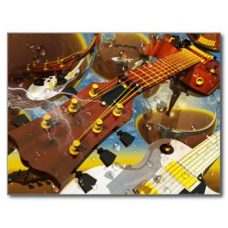 Music Art  guitar piano Post Card