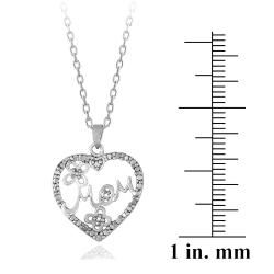 DB Designs Sterling Silver 1/10ct TDW Diamond 'MOM' Flower Heart Necklace DB Designs Diamond Necklaces