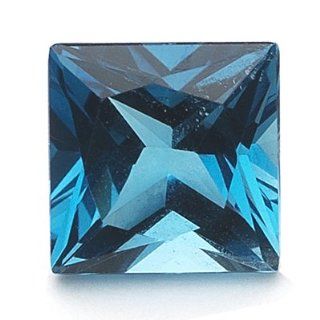 1.85 Cts of AAA 7 mm Princess Loose London Blue Topaz ( 1 pc ) Gemstone: Jewelry