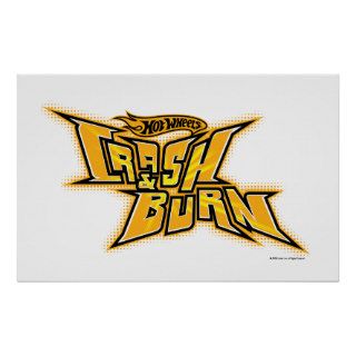 Hot Wheels Orange Crash and Burn Logo Posters